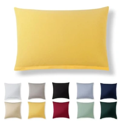 Afbeelding van Alreya Taie d&#039;oreiller de 50 x 70 cm Jaune 100 % jersey coton Housse coussin En super douce Avec fermeture éclair