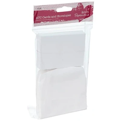 Afbeelding van Papermania ATC kaarten/enveloppen (50 pk) wit