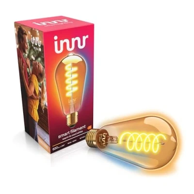 Afbeelding van Innr Smart Lamp E27 Vintage Filament Edison LED werkt met Philips Hue*, Homey en Home Assistant Slimme Verlichting Warmwit tot Koelwit Licht 1800 6500K Zigbee Dimbaar