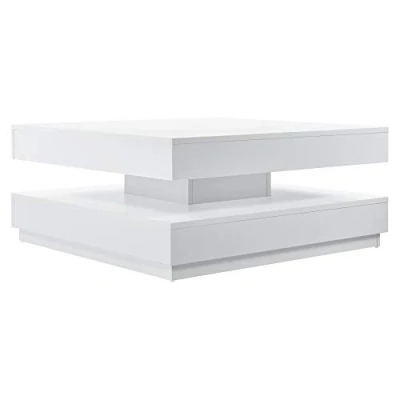 Afbeelding van Salontafel Napels met draaibaar tafelblad wit