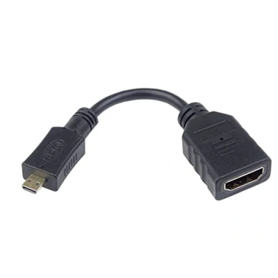 Afbeelding van PremiumCord HDMI A naar Micro adapter, UHD 4K 2160p 60Hz, Full HD 1080p, 3D, kleur zwart, verguld, 13 cm