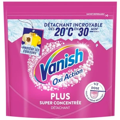 Afbeelding van Vanish Oxi Action Plus Super Concentrated Powder Textile Stain Remover and Anti Fade 2x More Washes 500 g