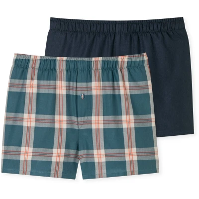 Afbeelding van Schiesser 2PACK Boxershorts voor kinderen, Maat: 140, Blau beige orange