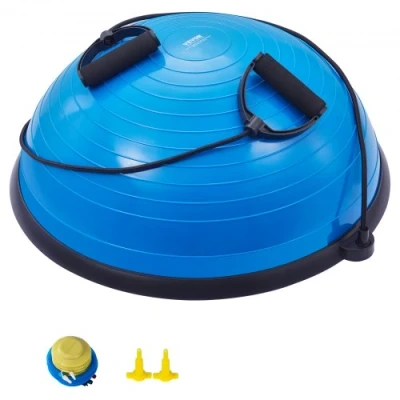 Image de VEVOR Demi Ballon Fitness d&#039;Équilibre 62 cm Bande de Résistance Bleu