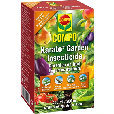 Afbeelding van COMPO Karate Garden Groenten &amp; Fruit insectenbestrijder concentraat tegen bijtende en zuigende insecten snelle werking doosje 200 ml (200 m²)