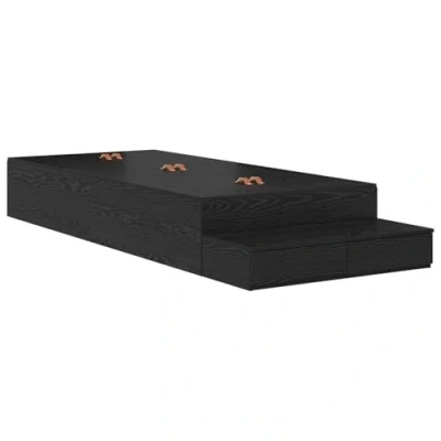Afbeelding van vidaXL Opbergbedframe Zwart Eiken 80x200 cm