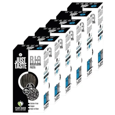 Afbeelding van Just Taste Black Bean Spaghetti / Capellini Bio 41 g eiwit noedels ideaal voor sporters Koolhydraatarm Hoog 250 (6 stuks)