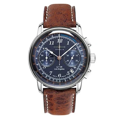 Afbeelding van Zeppelin LOS Angeles Chronograaf, Heren, Maat: One Size, Blau