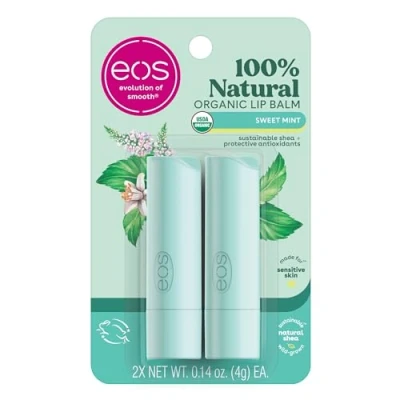 Afbeelding van eos 100% Natural Organic Lip Balm Sticks Lippenbalsem Lipverzorging Hydratatie voor de hele dag Sweet Mint