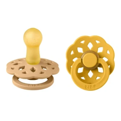 Afbeelding van BiBS Boheme Pacifier Stage 1 Fopspeen 2 stuks Desert Sand / Honey Bee