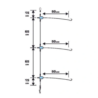 Afbeelding van Sunset BDL Boat RS Competition Special Seabream Fluorocarbon Rig 0,40mm Size 6 Zeevis onderlijn