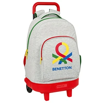 Afbeelding van Schoolrugzak met Wielen Benetton Pop Grijs (33 x 45 22 cm)