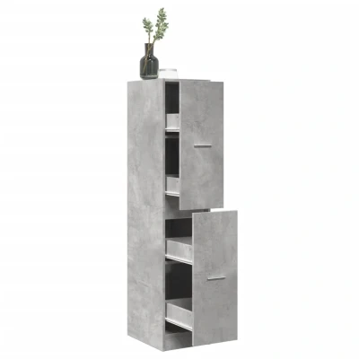 Afbeelding van Apothekerskast 30x41x144,5 cm bewerkt hout betongrijs