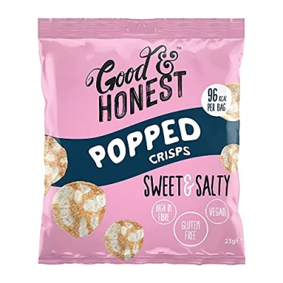 Afbeelding van Good &amp; Honest Popped Crisps, glutenvrije pubsnacks, zoete en zoute smaak, 24 x 23 g