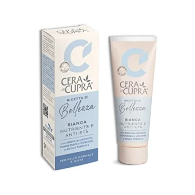 Afbeelding van Cera di Cupra Blanche Recept de Beauty recept, nieuwe formule voor gezichtscrème, normale miste borstels, voedende werking tegen aging, met rijstzetmeel, hyaluronzuur, vitamine complex en theralwater, 75 ml