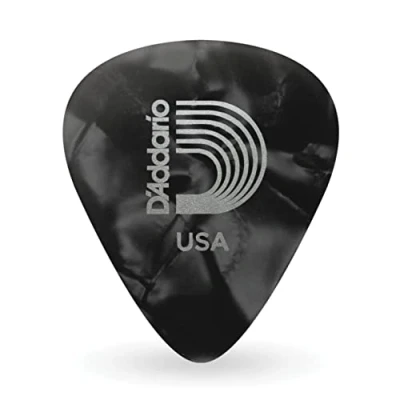 Image de D&#039;Addario 1CBKP6 25 Médiators guitare Celluloïd motif perle noirs, pack de 25, Heavy