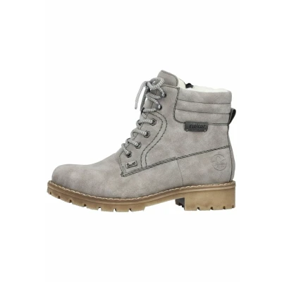 Afbeelding van Rieker Veterboots Grey anthrazit, Dames, Maat: 38, anthrazit Leer
