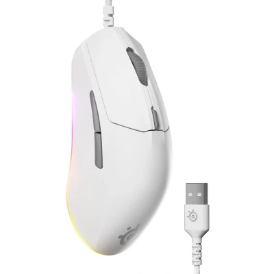 Afbeelding van SteelSeries Rival 3 Gen 2 Gamingmuis Wit Zone RGB 8500DPI 77gram
