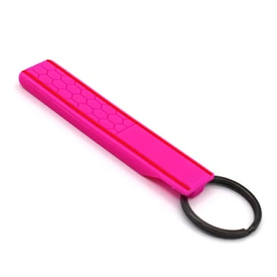 Afbeelding van CYK www. CoverYourKey .de Sleutelhanger met honingraatstructuur, neonroze/rood