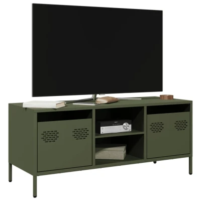 Afbeelding van vidaXL Tv meubel 101,5x39x43,5 cm koudgewalst staal olijfgroen