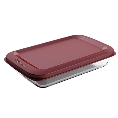 Afbeelding van Westmark 235622E1 dienblad van borosilicaatglas, 1600 ml, transparant/rood