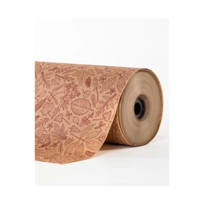 Afbeelding van Compostella Cadeaupapier op Rol Motief Blaadjes 250m