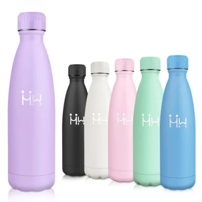 Image de Motswedi Gourde Isotherme, 500ml sans BPA, Bouteille 24h Froid &amp; 12h Chaud, Inox, Anti Fuite, Isotherme Enfant, pour Enfant Adulte, Sport, Gym, École, Violet Clair