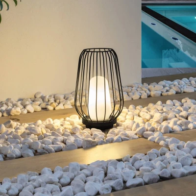 Afbeelding van Lucande Terraslampen 1licht Aluminium H: 32.1 cm E27 zwart