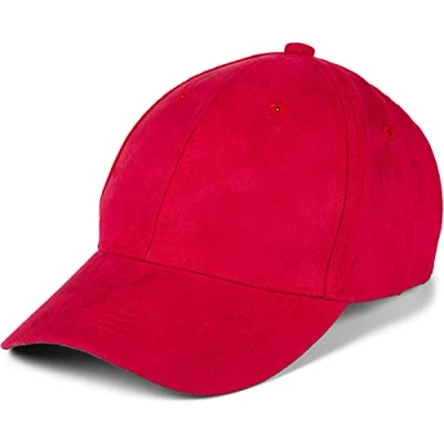 Afbeelding van styleBREAKER 04023049 Unisex Baseball Cap 6 Panel Suède Look Verstelbare Cap, Rood, Eén maat