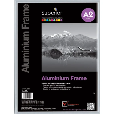 Afbeelding van Seco fotolijst A2 zilver geborsteld aluminium 11mm frame SE ALA2 SV