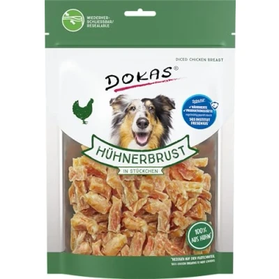 Afbeelding van 2x200g Kippenborst in Stukjes Dokas Hondensnacks