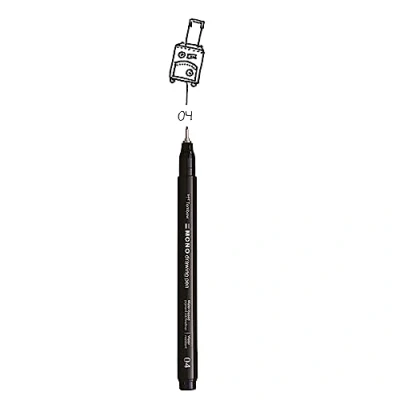 Afbeelding van Tombow Fineliner MONO tekenpen, lijnbreedte 04 (ca. 0,40 mm), pigmentinkt, water en lichtbestendig, voor schetsen, illustreren tekenen, zwart, WS EFL H