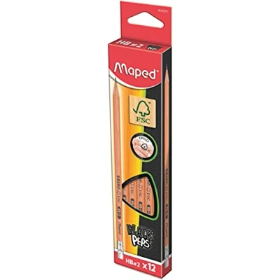 Afbeelding van Maped potlood Black&#039;Peps HB met gum