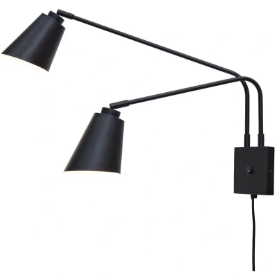 Afbeelding van It&#039;s about RoMi Bremen Wandlamp 2 kap zwart