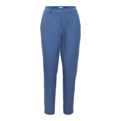 Image de Object Objlisa Pantalon slim Noos en tissu pour femme, Bleu jeans foncé, 42