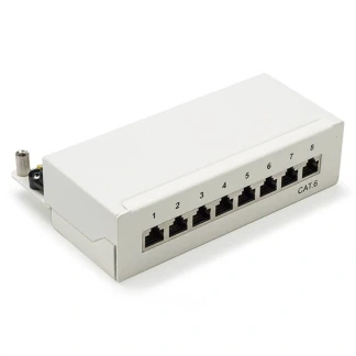 Afbeelding van Patchpaneel Cat6 S/FTP 8 poorten (Desktop, Wit)