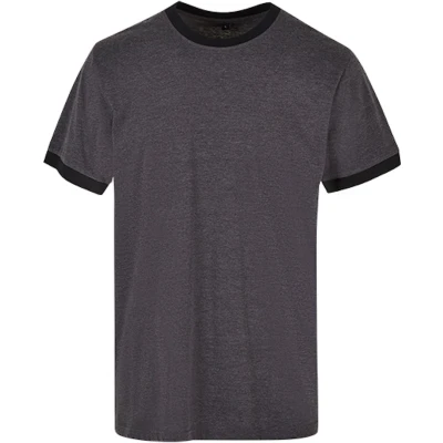Afbeelding van Herenshirt &#039;Ringer Tee&#039; met gekleurde details Charcoal/Black XS