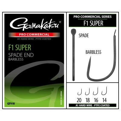 Afbeelding van Gamakatsu Pro Commercial F1 Super Spade End Barbless 18