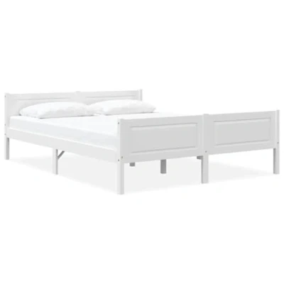 Afbeelding van vidaXL Bedframe, massief grenenhout, 120 x 200 cm, wit