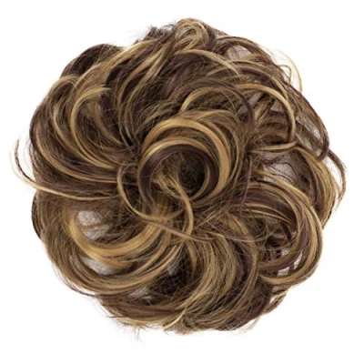 Afbeelding van Prettyshop G40A haarverlenging voor de bruid, rommelig, Chignon, kastanjebruin, donkerblond