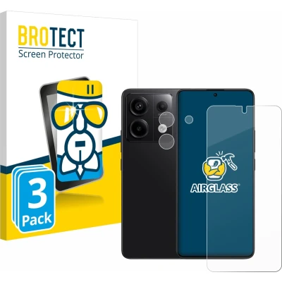 Afbeelding van BROTECT Screenprotector voor Xiaomi Redmi Note 13 Pro 5G (Voor+Camera) Folie Beschermfolie Beschermglas transparant (3 Stuks)