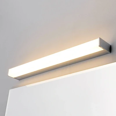 Afbeelding van Lindby LED wandlamp 1licht metaal, acryl H: 4 cm chroom, wit Inclusief lichtbron