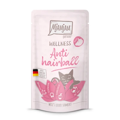 Afbeelding van 12x 125g MjAMjAM Wellness Anti Hairball Rund nat kattenvoer