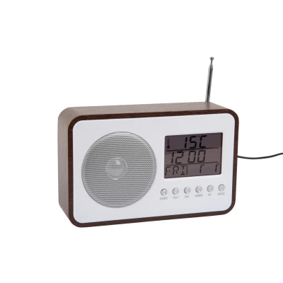 Afbeelding van Karlsson Wekker FM Radio Donker hout