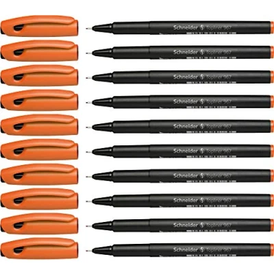 Afbeelding van fineliner Schneider Topliner 967 0,4mm oranje doos met 10 stuks