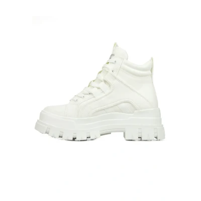 Afbeelding van Buffalo Aspha NC MID Veterboots, Dames, Maat: 38, White Textiel