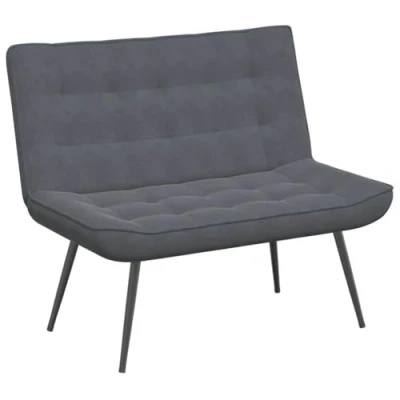 Afbeelding van vidaXL Bankje 110x74x84 cm fluweel donkergrijs