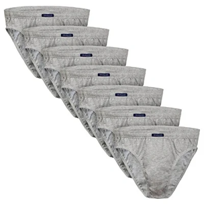 Afbeelding van BRUBAKER 7 Pack Heren Slips Katoen, Grijs Gemêleerd, M