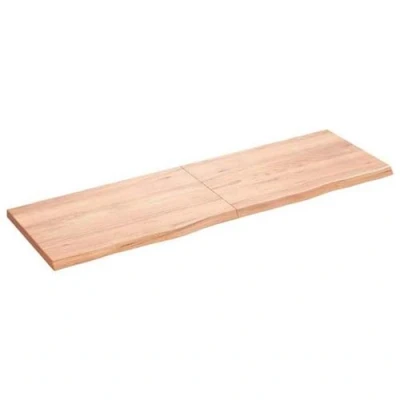 Afbeelding van Wandschap 160x50x4 cm behandeld massief eikenhout lichtbruin