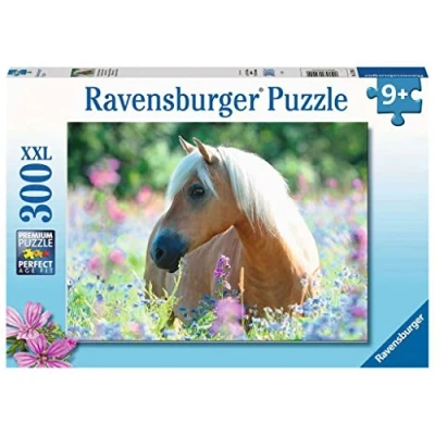 Image de Puzzle 300 pièces Ravensburger Cheval sur champ de fleurs